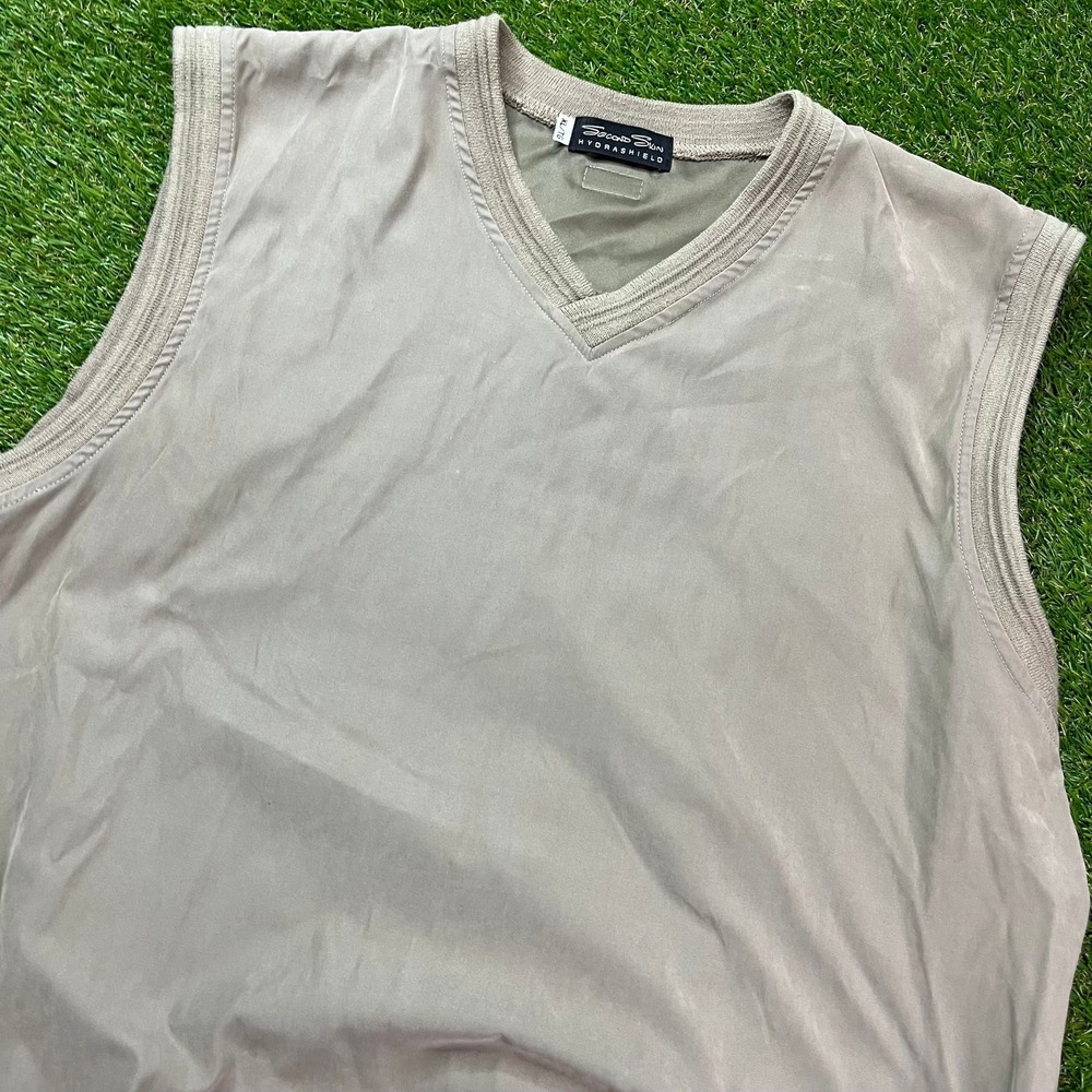 Second Skin Hydrashield Sleeveless Pullover Vest‎ XL Beige V-Neck Windbreaker